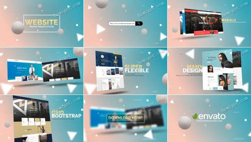 清爽的網頁設計或網站開發宣傳樣機ae源文件