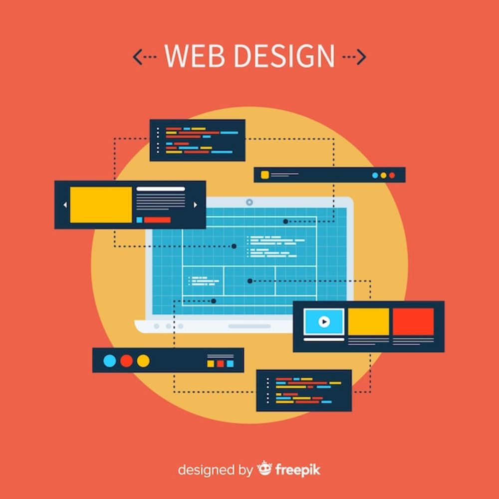 具有扁平風格的現代網頁設計理念